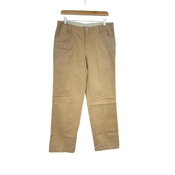 Columbia Pants Womens Size 10 Classics Beige Cotton Outdoor Flat Front Pockets - Picture 1 of 6